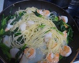 海老と帆立とほうれん草のパスタ作り方6写真