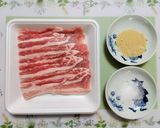 簡単夕飯！豚バラ白菜大蒜レンジ蒸し料理作り方1写真