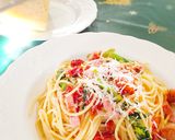ドライトマトとベーコン菜の花スパゲッティ作り方7写真