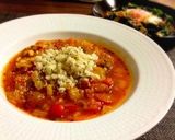 プツプツ押し麦乗せ☺︎ミネストローネ風♪作り方6写真
