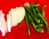 ひき肉と舞茸のナポリタン作り方1写真