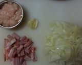 カニとベーコンの濃厚トマトクリームパスタ作り方1写真