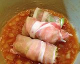 豚肉ロールのりんごソース蒸し煮作り方4写真
