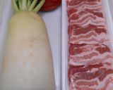 本つゆで豚ばら肉と大根の煮物作り方1写真