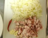 ベーコンとタマネギのパスタ♪作り方1写真