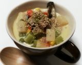 ブロッコリーの芯☆豆乳ミネストローネ作り方9写真