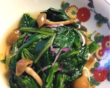 簡単♪ほうれん草となめこと菊の煮浸し作り方5写真