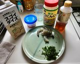 バナメイエビと明太子の豆乳クリームパスタ作り方1写真