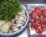 牛肉と豆苗のオイスターソース炒め作り方1写真