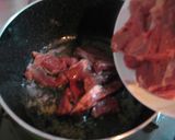 美味しいペッパーステーキ炒め丼!牛肉!作り方3写真