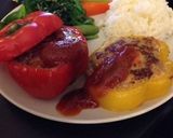 可愛いパプリカのハンバーグ海外作り方4写真