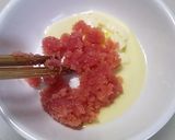ゆでうどんで☆明太釜玉うどん作り方2写真