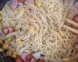 北海道♡簡単じゃがバターコーン焼きそば作り方4写真