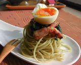 簡単！バジルパスタ＊半熟卵のっけ作り方10写真