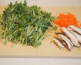 豆苗と人参と茸のおひたし作り方1写真