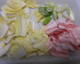 豚ばら肉と白菜と長ねぎの3点梅肉炒め作り方2写真