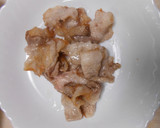 豚ばら肉と白菜と長ねぎの３点梅肉炒め作り方6写真