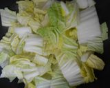 豚ばら肉と白菜と長ねぎの3点梅肉炒め作り方7写真