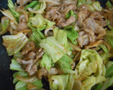豚ばら肉と白菜と長ねぎの３点梅肉炒め作り方10写真