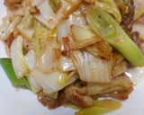 豚ばら肉と白菜と長ねぎの3点梅肉炒め作り方12写真