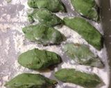 HBで餃子の皮、ほうれん草生地の餃子作り方7写真