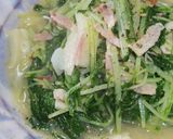 水菜を大量消費！男のにんにくベーコン炒め作り方10写真