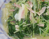 水菜を大量消費！男のにんにくベーコン炒め作り方10写真