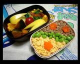 簡単☆三色鶏そぼろ丼～お弁当にも～作り方9写真