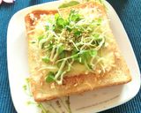 貝割れピリリｯ⋆おかかチーズトースト作り方5写真