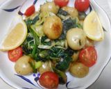 新じゃが芋とほうれん草のバター醤油炒め作り方14写真