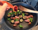 茄子とピーマンとウィンナーの甘味噌炒め作り方4写真