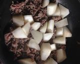 大根と牛肉のごま味噌醤油炒め作り方4写真