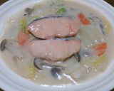 鮭と白菜のクリーム煮作り方6写真