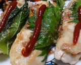 ヘルシー♪鶏胸肉の梅チーズ大葉挟み焼き作り方5写真