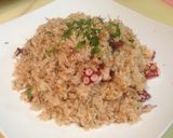 タコとちりめんの梅しそガーリックライス作り方8写真