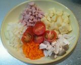 残り野菜でミニトマコンソメスープ♪作り方1写真