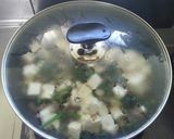 簡単！ほうれん草とひき肉の、あんかけ豆腐作り方4写真