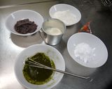 あずきと抹茶の蒸しパン。作り方1写真