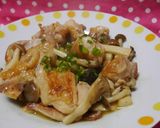 簡単♪鶏肉とキノコの塩レモンバター炒め☆作り方6写真