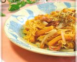 ローズポーク干し芋蓮根の塩焼きそば作り方7写真