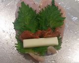 簡単♥ササミで梅しそチキンチーズロール♥作り方2写真