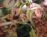 鮭と白菜の味噌クリームパスタ作り方6写真