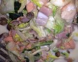 鮭と白菜の味噌クリームパスタ作り方7写真