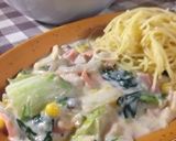 鮭と白菜の味噌クリームパスタ作り方11写真