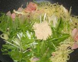 水菜とちりめん山椒の焼きそば作り方5写真