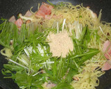 水菜とちりめん山椒の焼きそば作り方5写真