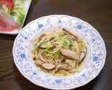 味付けササミとネギのパスタ作り方7写真