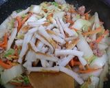コンビーフ(缶詰め)と白菜の卵とじ作り方3写真