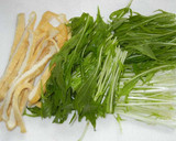 京揚げと水菜の焼きそば作り方1写真