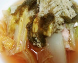 豚バラと白菜の簡単！だしの素鍋作り方4写真